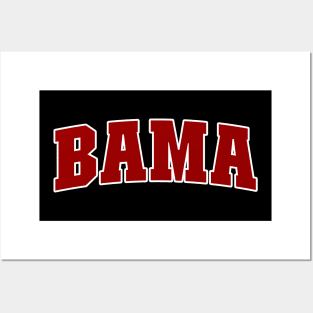 Bama - Alabama Red White Posters and Art